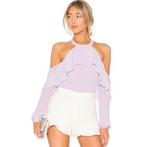 NWOT L’Academie blouse in lilac size xs